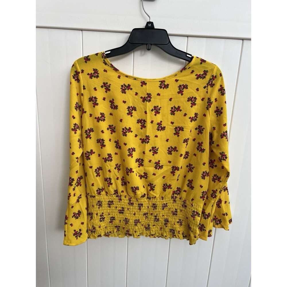 Adara Women's XL Multicolor Floral Blouse Bell Sleeve Boho